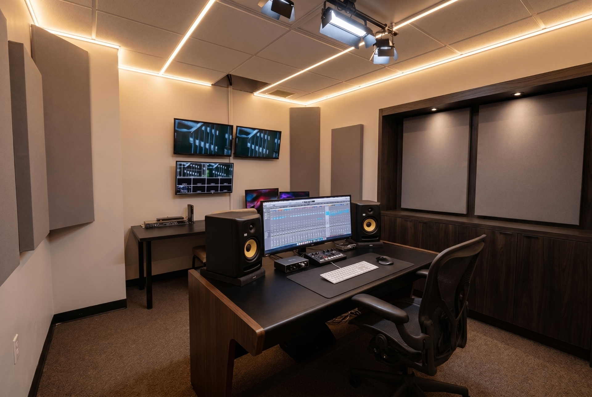 After - new production suite behind the sanctuary