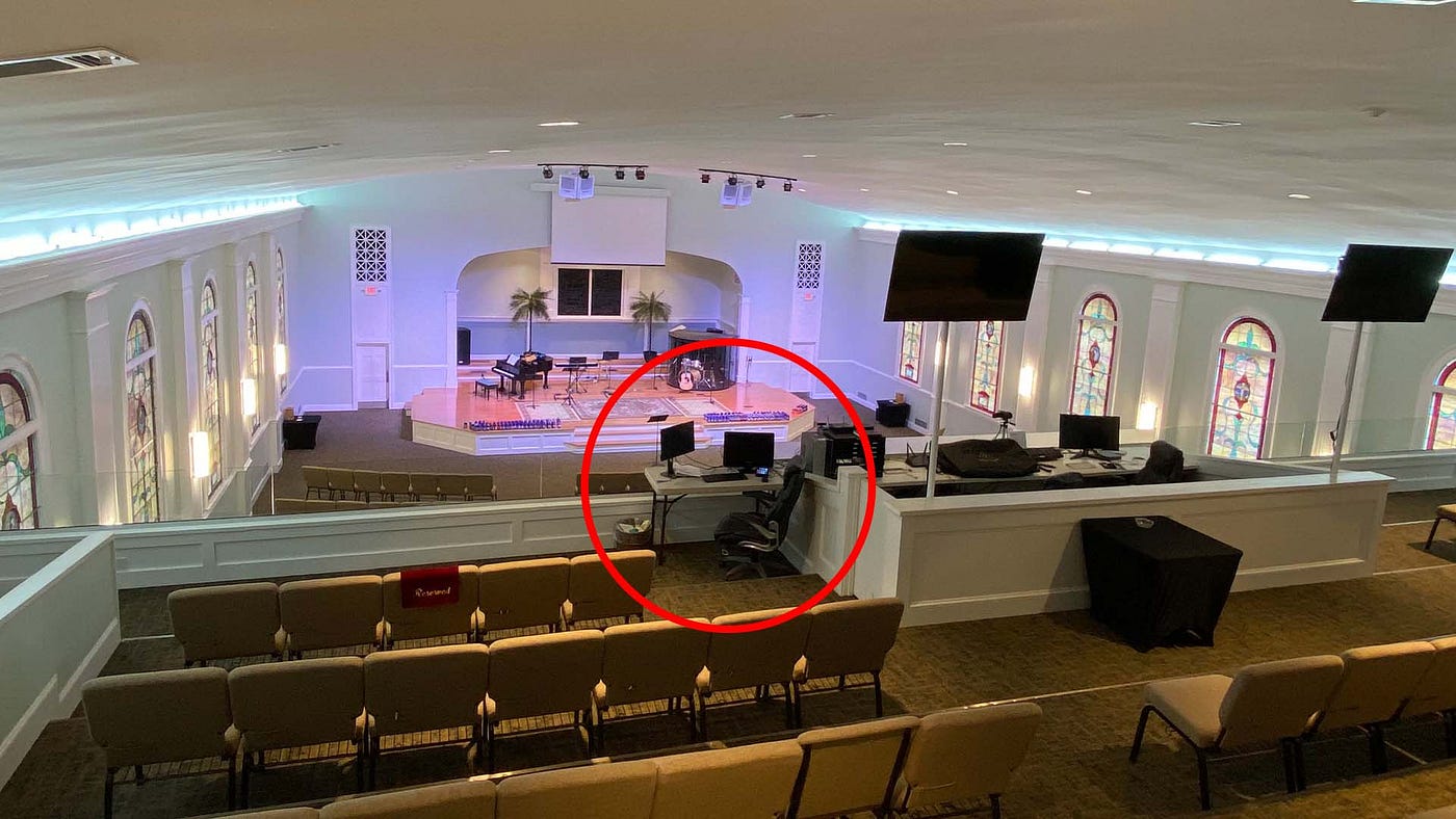 Before - existing production “suite” in the balcony